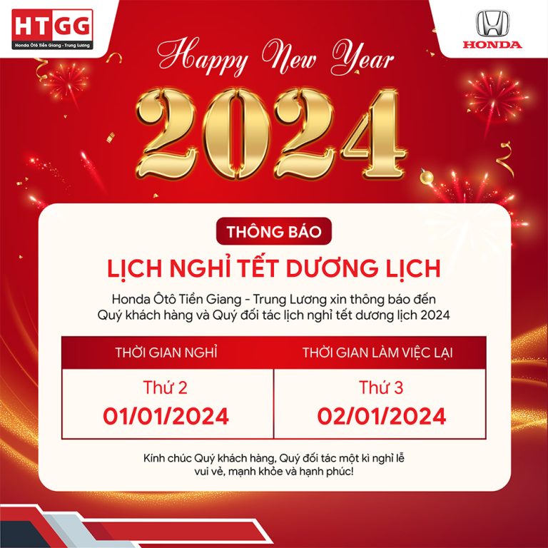 THÔNG BÁO LỊCH NGHỈ TẾT DƯƠNG LỊCH NĂM 2024